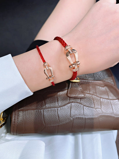 [moco jewelrys]FORCE 10 HALF DIAMOND PINK GOLD RED CORDERI LARGE AND MEDIUM MODEL