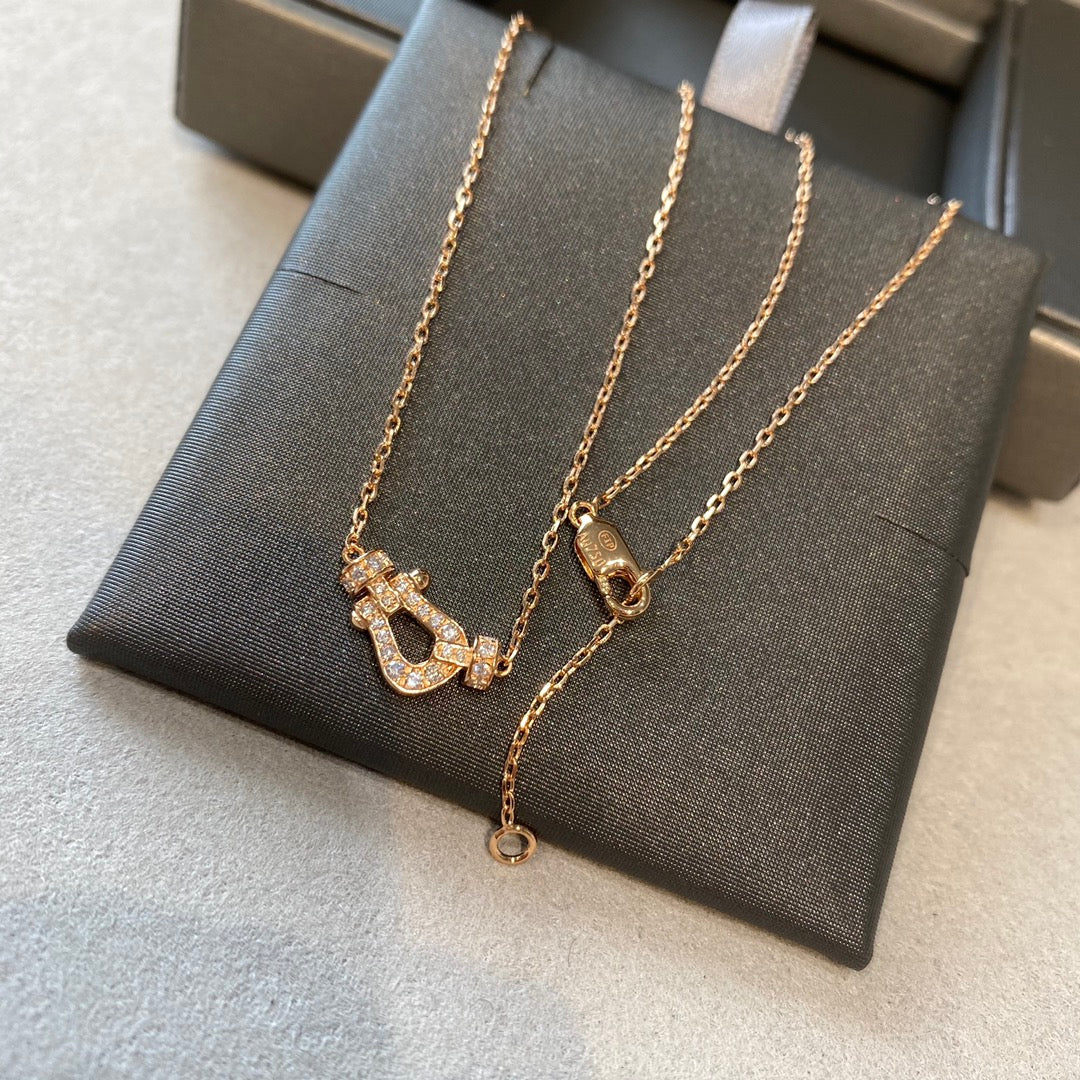 [moco jewelrys]FORCE 10 DIAMOND PINK GOLD NECKLACE MINI MODEL
