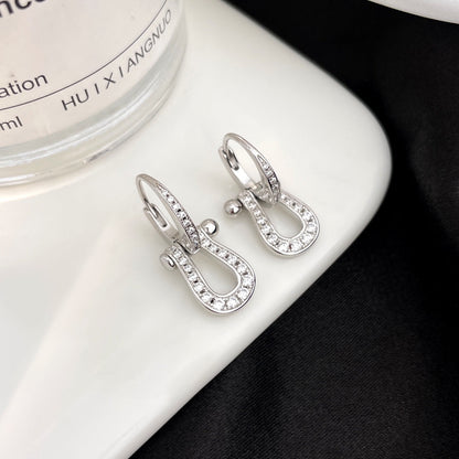 [moco jewelrys]FORCE 10 FULL DIAMOND DROP EARRINGS MEDIUM MODEL