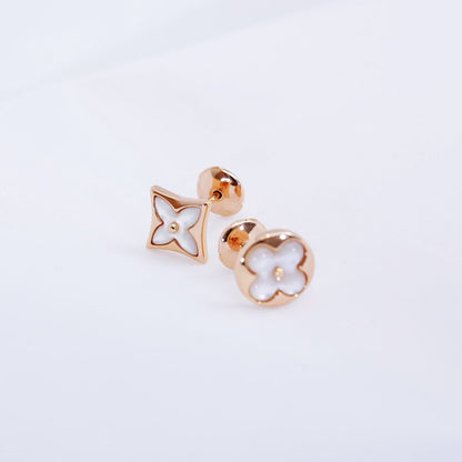[moco jewelrys]STAR AND SUN PINK GOLD MOP STUD EARRINGS