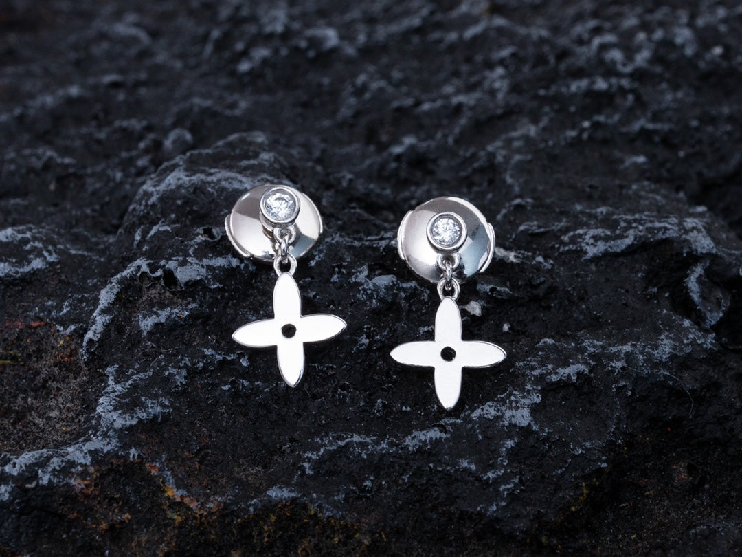 [moco jewelrys]VIDYLLE SILVER DIAMOND MINI DROP EARRINGS