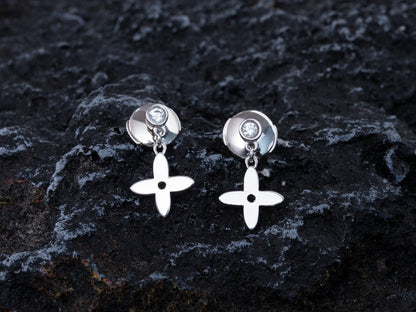 [moco jewelrys]VIDYLLE SILVER DIAMOND MINI DROP EARRINGS