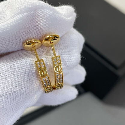 [moco jewelrys]LOVE DIAMOND GOLD HOOP EARRINGS