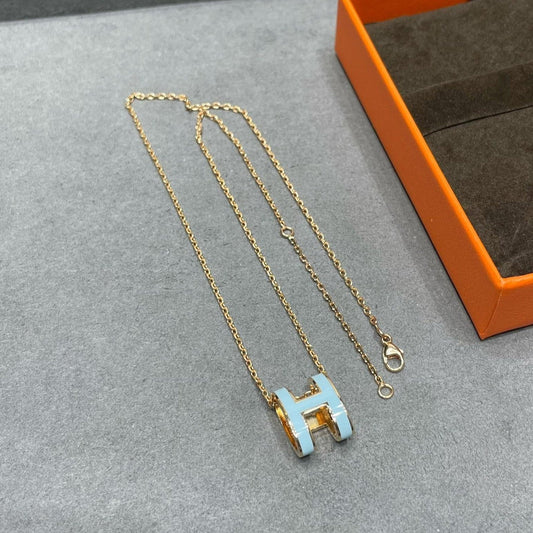 [moco jewelrys]POP H SKY BLUE NECKLACE