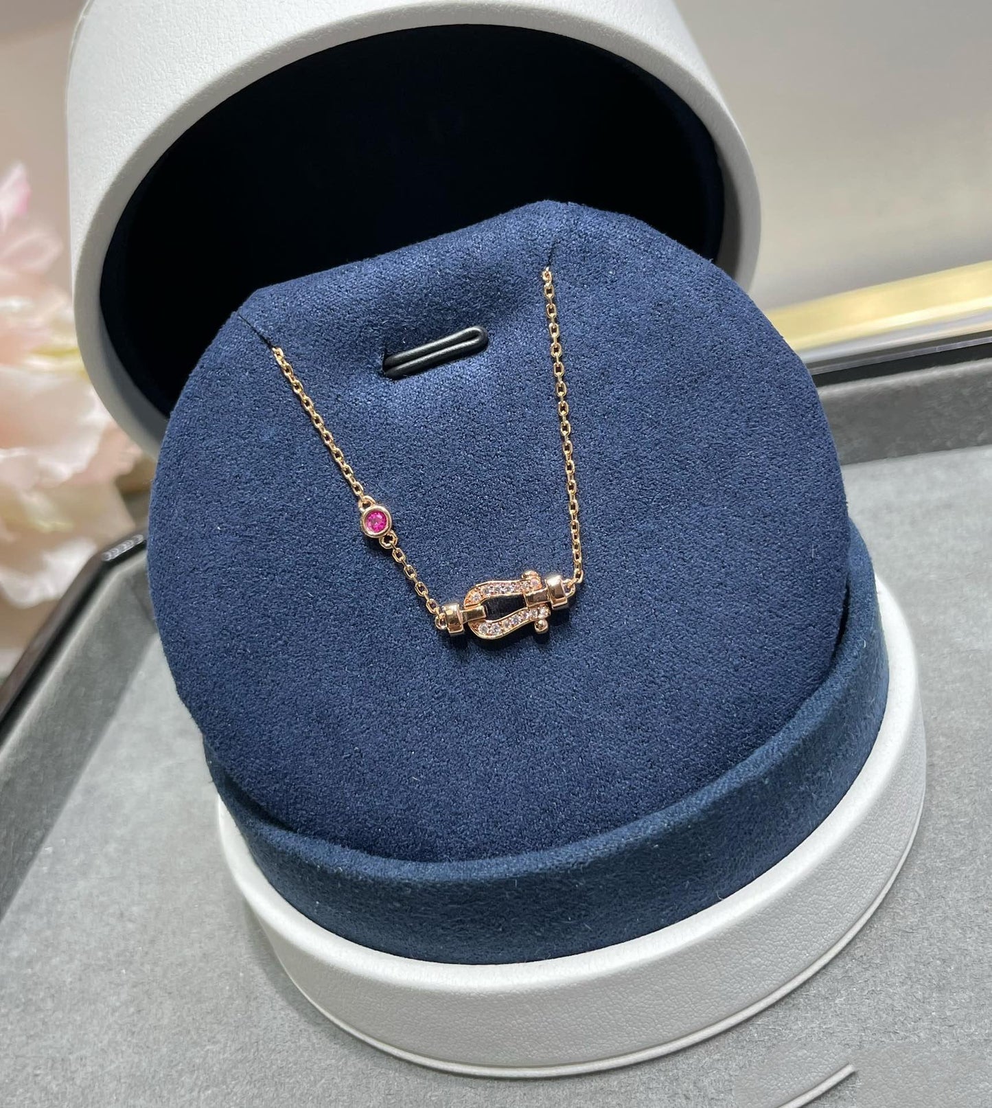 [moco jewelrys]FORCE 10 DIAMOND CHAIN LINK PINK GOLD BRACELET