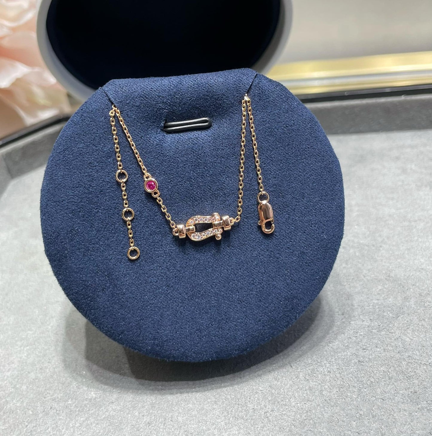 [moco jewelrys]FORCE 10 DIAMOND CHAIN LINK PINK GOLD BRACELET