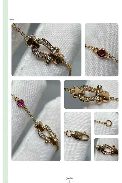 [moco jewelrys]FORCE 10 DIAMOND CHAIN LINK PINK GOLD BRACELET