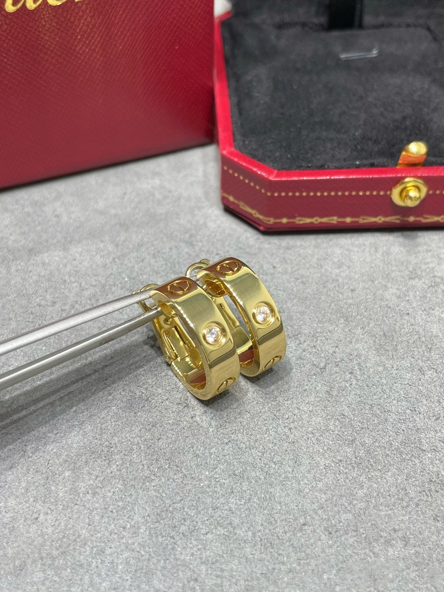 [moco jewelrys]LOVE 5.5MM 1 DIAMOND EARRINGS