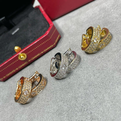 [moco jewelrys]LOVE 5.5MM DIAMOND PAVED EARRINGS