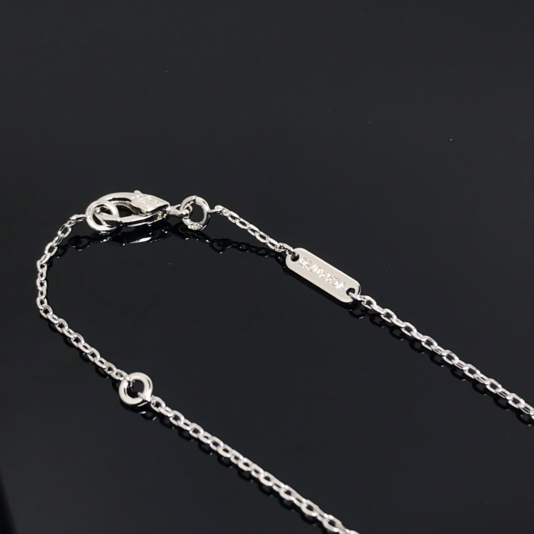 [moco jewelrys]CLOVER PIETERSITE SILVER LONG NECKLACE
