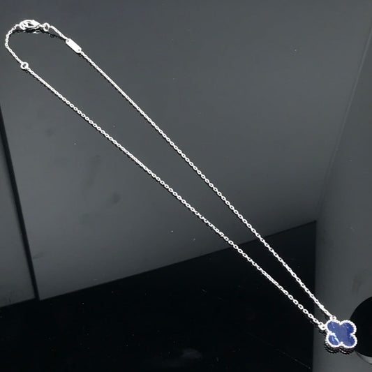 [moco jewelrys]CLOVER PIETERSITE SILVER LONG NECKLACE