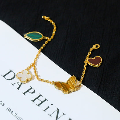 [moco jewelrys]LUCKY SPRING 5 MOTIF GOLD BRACELET