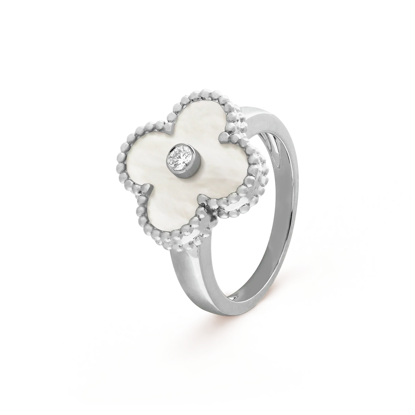 [moco jewelrys]CLOVER SILVER MOP DIAMOND RING