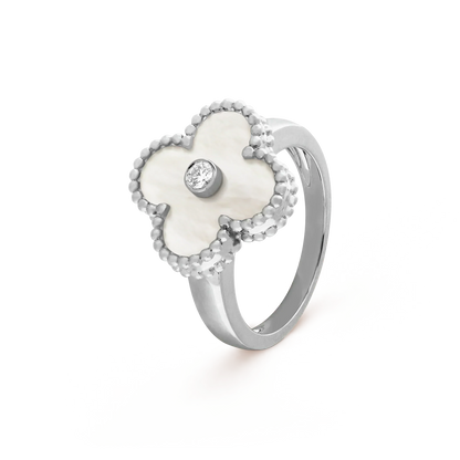 [moco jewelrys]CLOVER SILVER MOP DIAMOND RING
