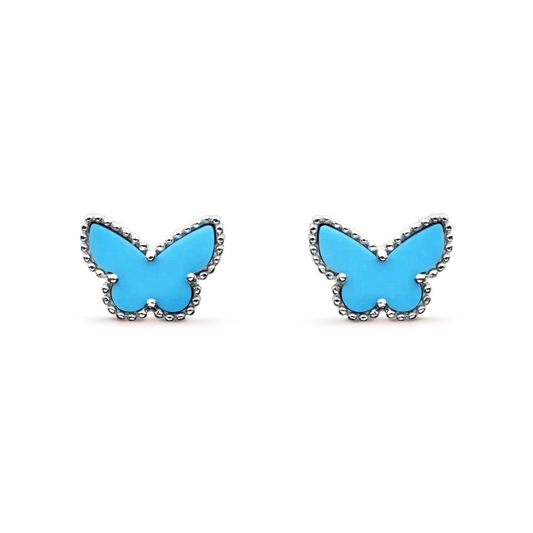 [moco jewelrys]BUTTERFLY TURQUOISE EARRINGS SILVER
