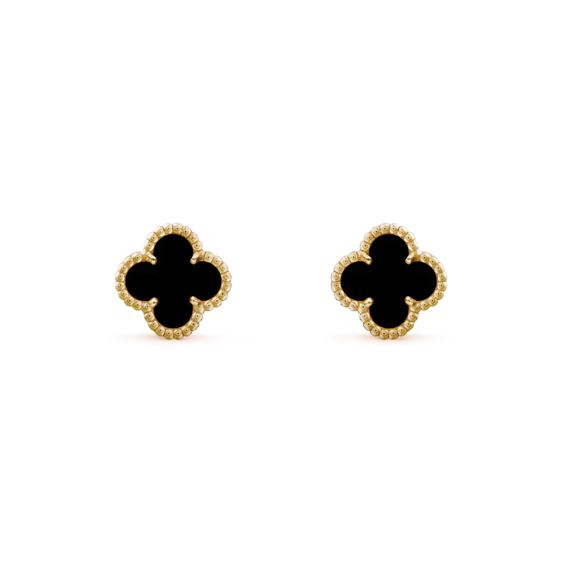 [moco jewelrys]CLOVER MINI 9.5MM BLACK MOP EARRINGS