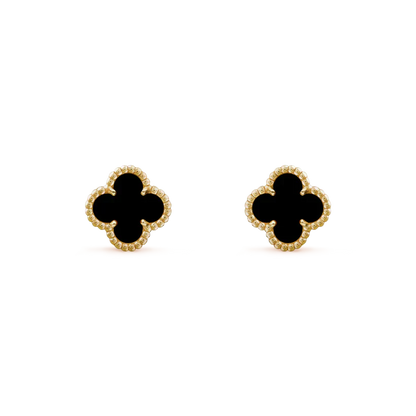 [moco jewelrys]CLOVER MINI 9.5MM BLACK MOP EARRINGS