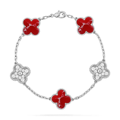 [Moco jewelrys]CLOVER 5 MOTIF RED PATTERN BRACELET COLLECTION