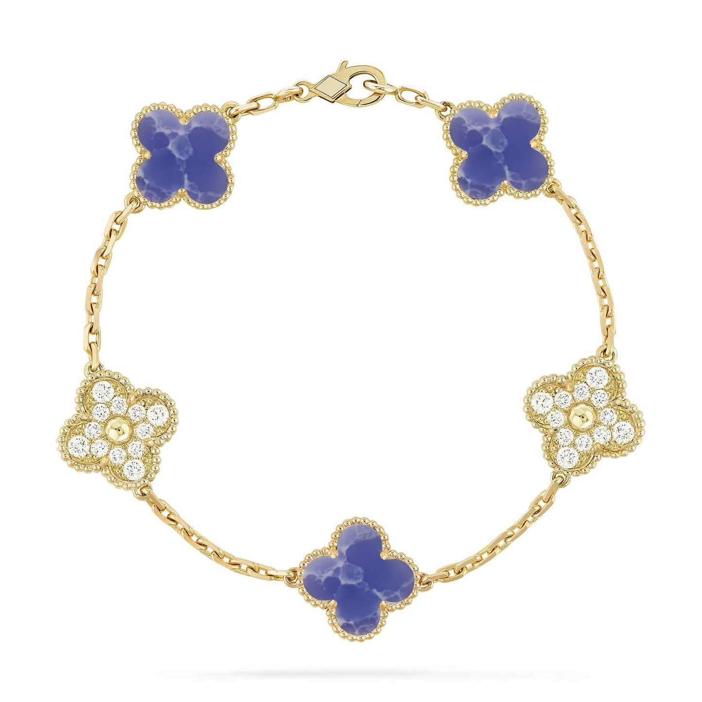 [Moco jewelrys]CLOVER 5 MOTIF BLUE VEINS BRACELET COLLECTION