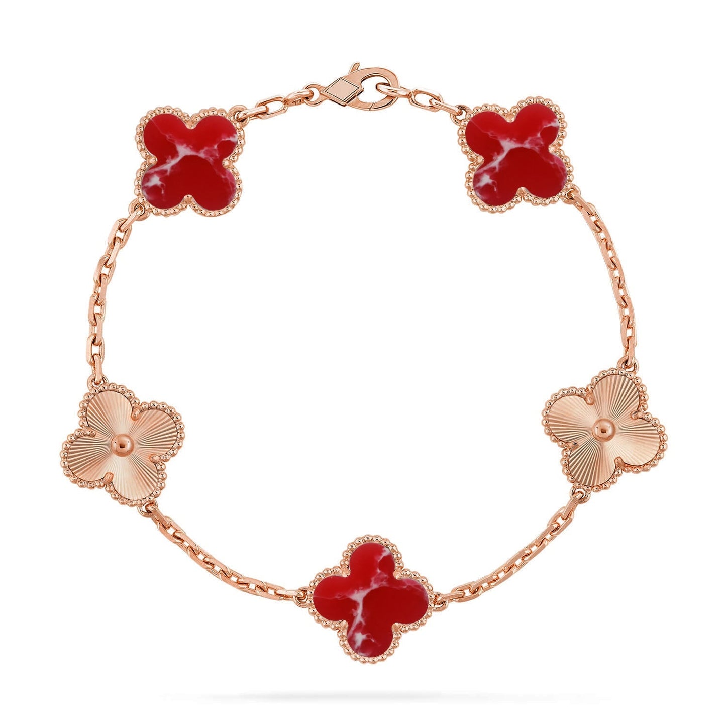 [Moco jewelrys]CLOVER 5 MOTIF RED PATTERN BRACELET COLLECTION