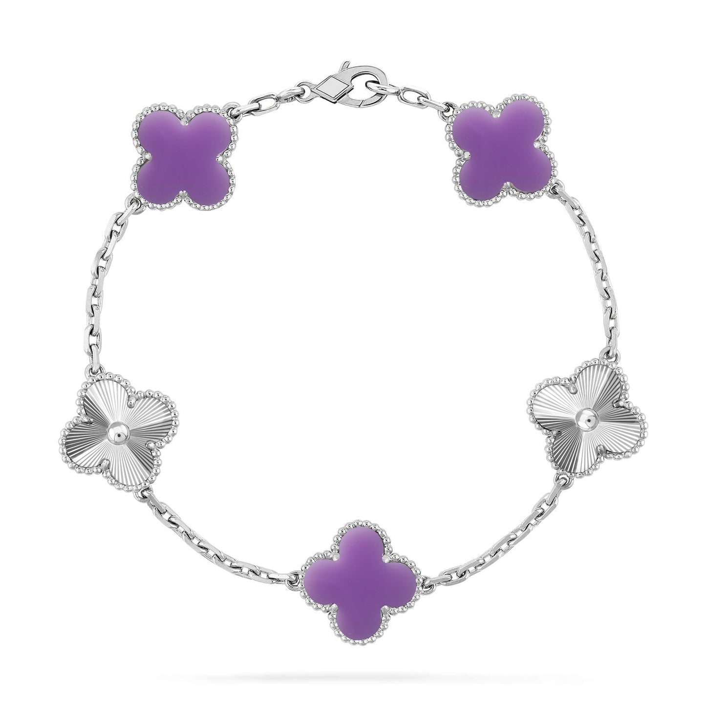 [Moco jewelrys]CLOVER 5 MOTIF LIGHT PURPLE BRACELET COLLECTION