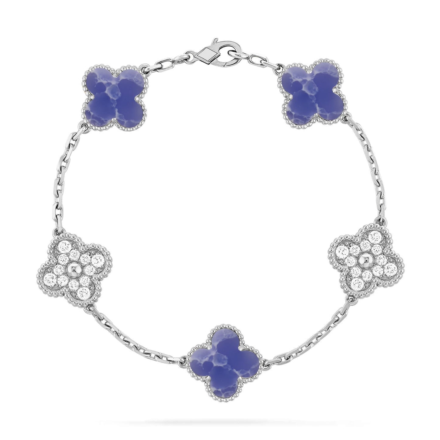 [Moco jewelrys]CLOVER 5 MOTIF BLUE VEINS BRACELET COLLECTION