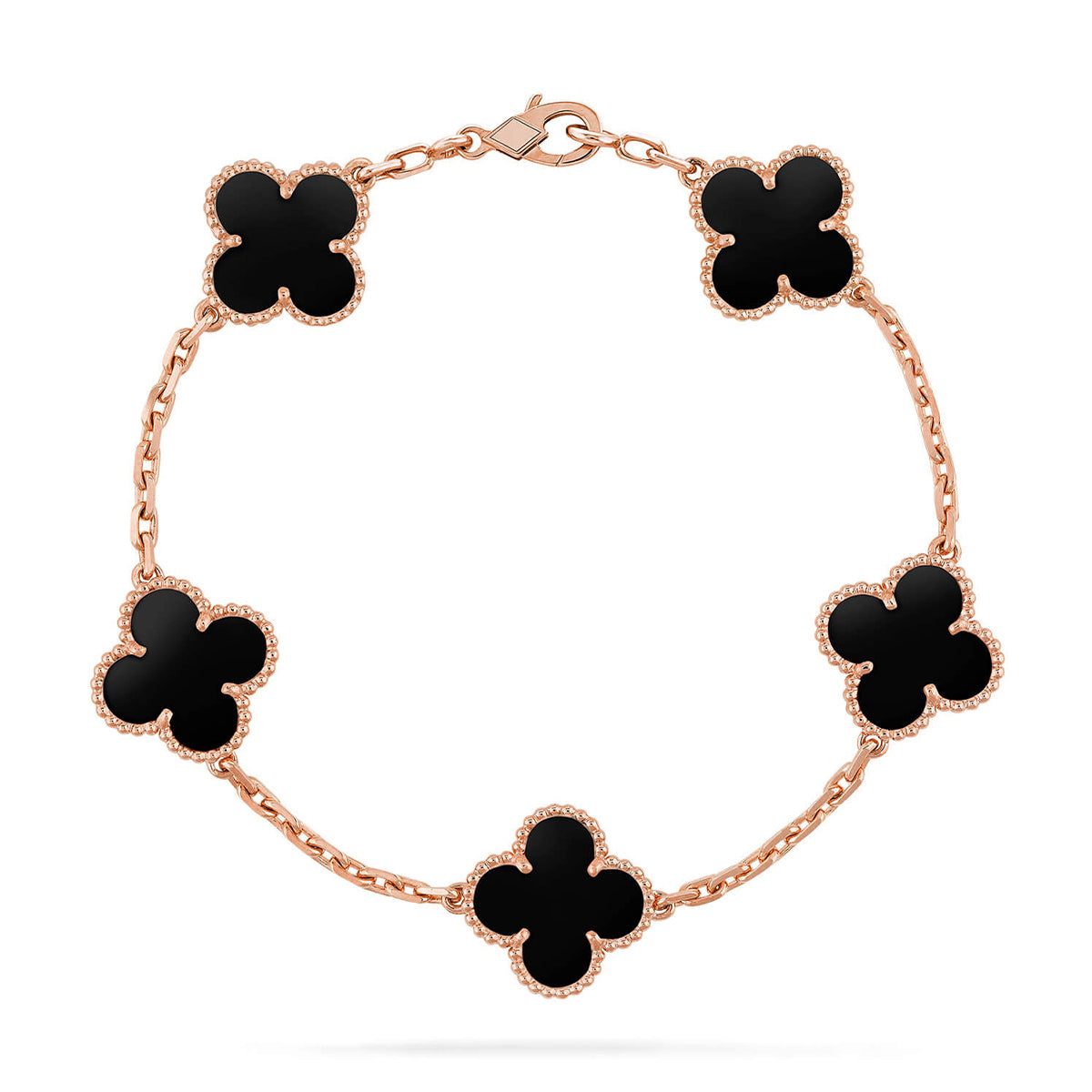 [Moco jewelrys] CLOVER 5 MOTIF ONYXS BRACELET COLLECTION