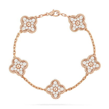 [Moco jewelrys] CLOVER 5 MOTIF FULL DIAMOND BRACELET COLLECTION