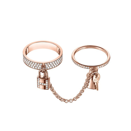 [moco jewelrys]HM KELLY CLOCHETTE DOUBLE RING IN  WITH DIAMONDS