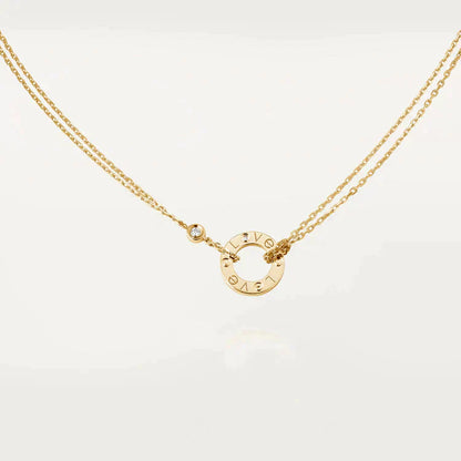 [moco jewelrys]LOVE NECKLACE 16MM 2 DIAMONDS