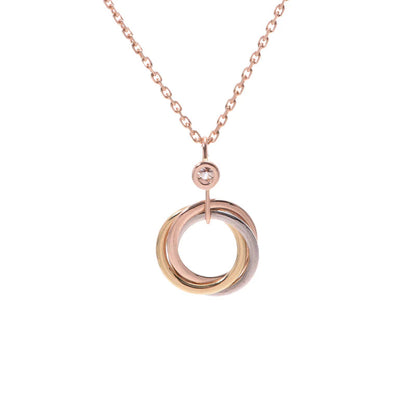 [moco jewelrys]TRINITY SILVER GOLD PINK GOLD NECKLACE
