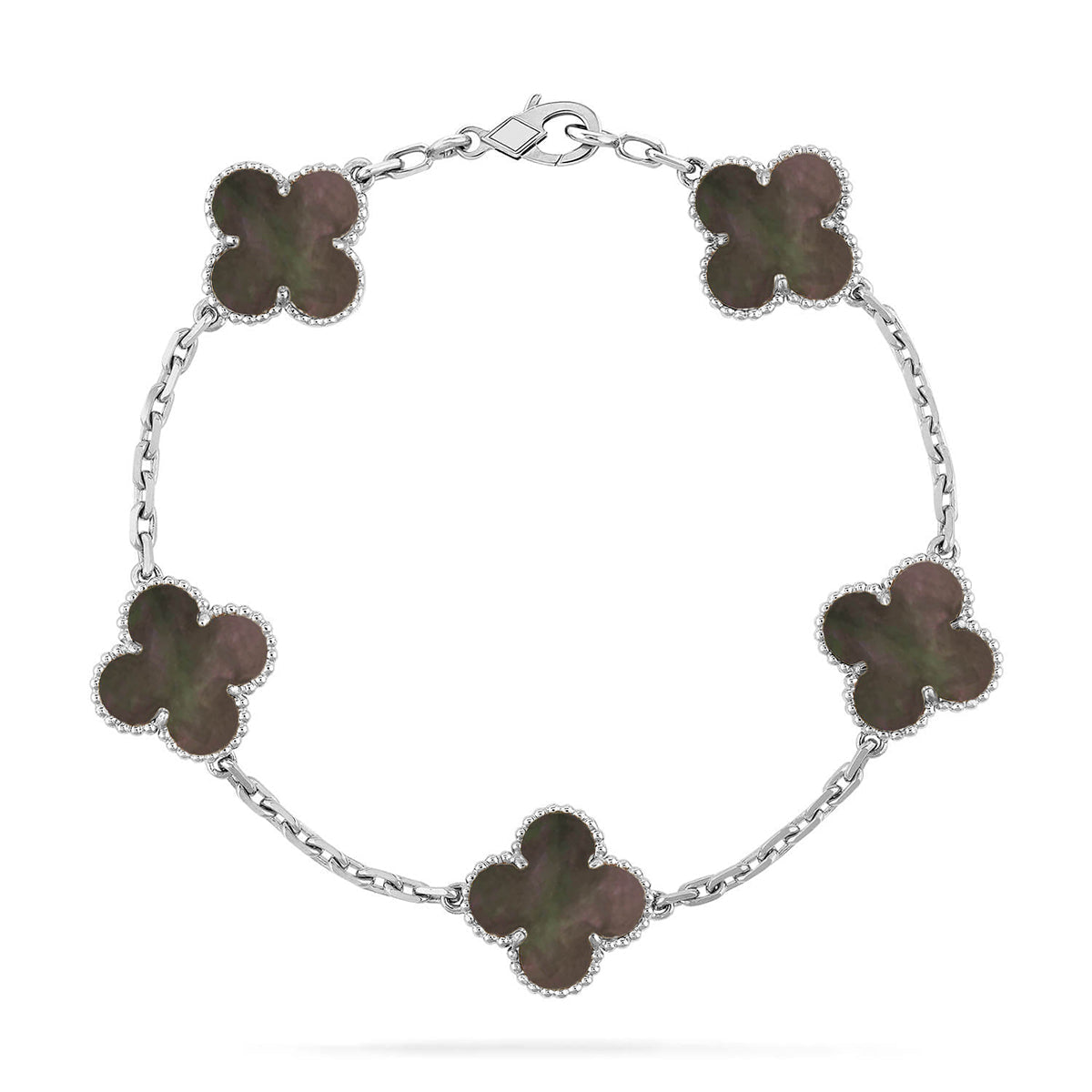 [Moco jewelrys] CLOVER 5 MOTIF GRAY MOP BRACELET COLLECTION
