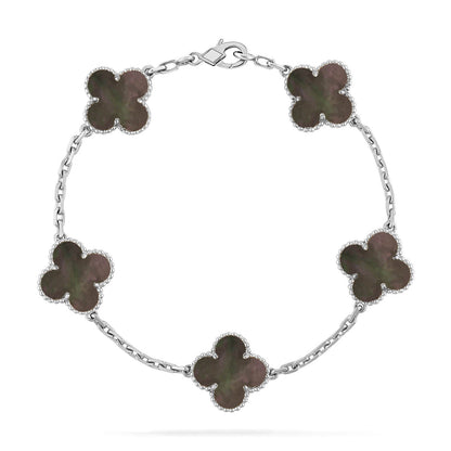 [Moco jewelrys] CLOVER 5 MOTIF GRAY MOP BRACELET COLLECTION