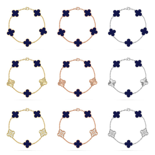 [Moco jewelrys]CLOVER 5 MOTIF LAPIS LAZULI BRACELET COLLECTION