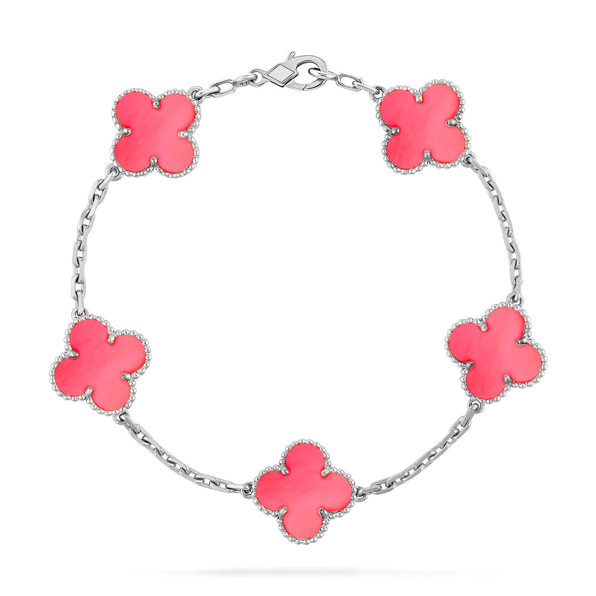 [Moco jewelrys] CLOVER 5 MOTIFS  PINK MOP BRACELET COLLECTION