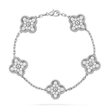 [Moco jewelrys] CLOVER 5 MOTIF FULL DIAMOND BRACELET COLLECTION