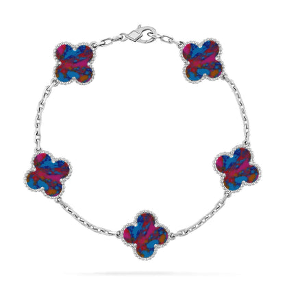 [Moco jewelrys]CLOVER 5 MOTIF COLOR GEMSTONES BRACELET COLLECTION