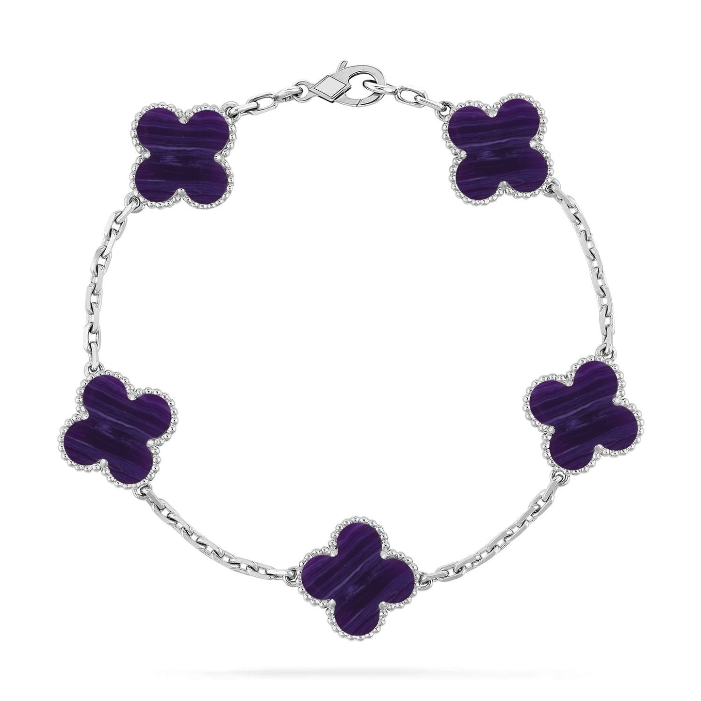 [Moco jewelrys]CLOVER 5 MOTIF PURPLE STRIPES BRACELET COLLECTION