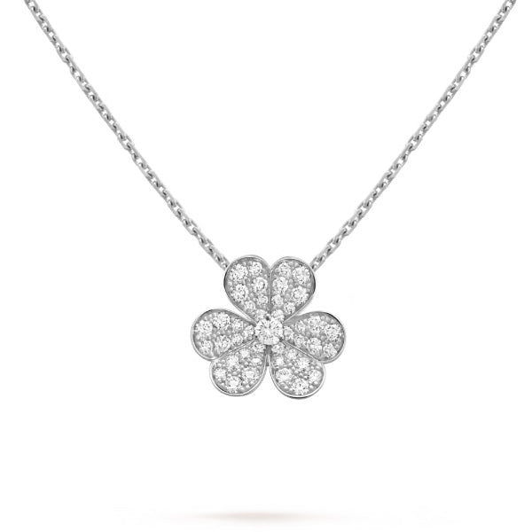 [moco jewelrys]CLOVER DIAMOND NECKLACE SILVER
