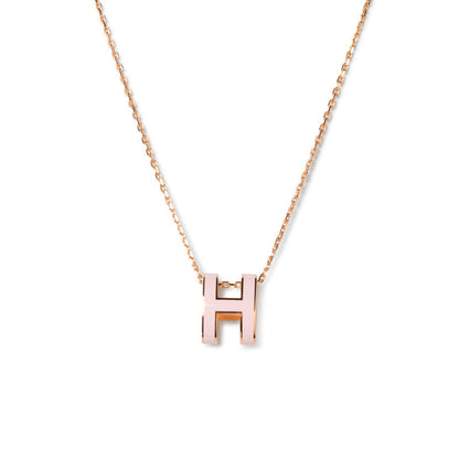 [moco jewelrys]POP H PEDANT PINK GOLD