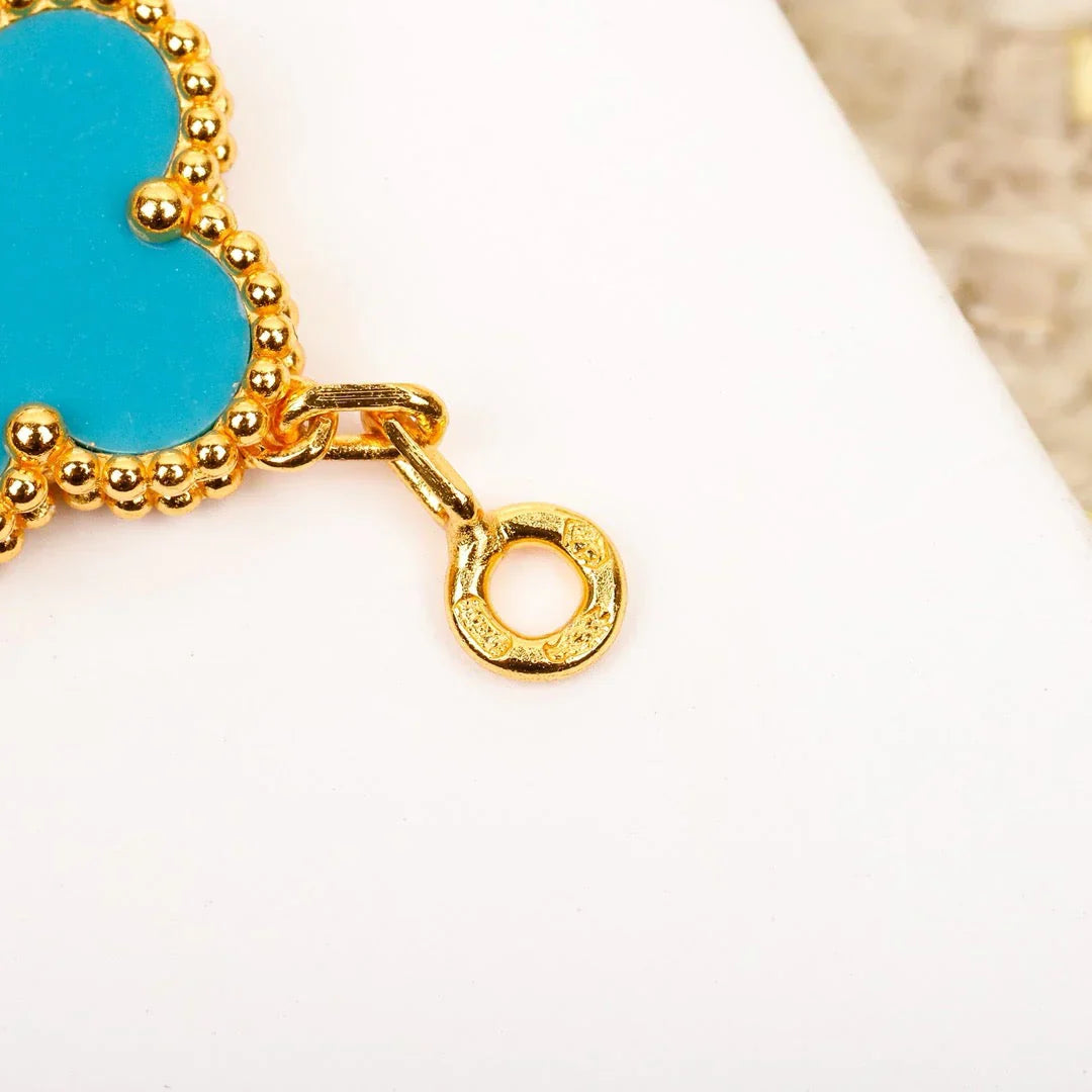 [Moco jewelrys] CLOVER 5 MOTIF TURQUOISE BRACELET COLLECTION