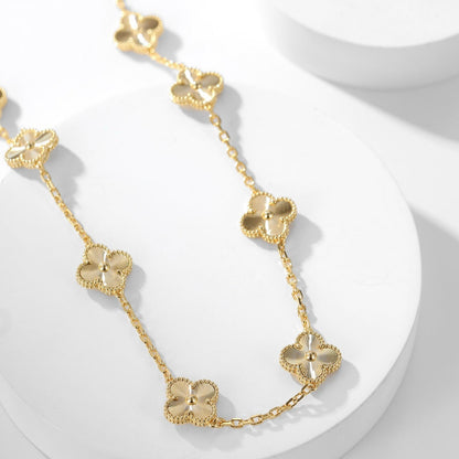 [moco jewelrys]CLOVER 10 MOTIFS LASER NECKLACE