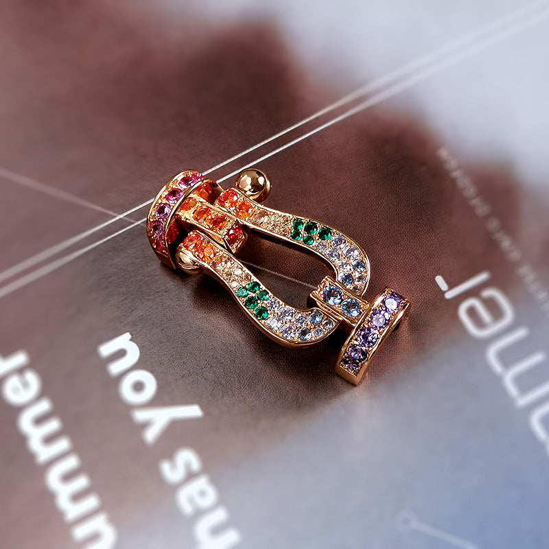 [moco jewelrys]FORCE LARGE HORSESHOE  COLORED DIAMOND BRACELET ROSE GOLD