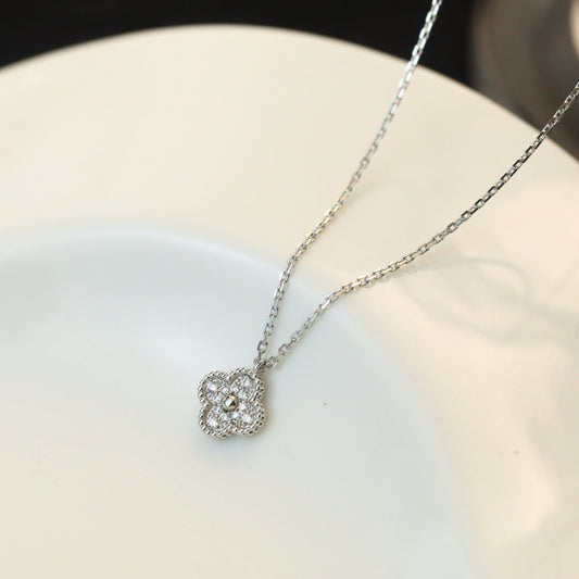 [moco jewelrys]CLOVER MINI 9.5MM PENDANT DIAMOND NECKLACE