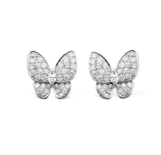 [moco jewelrys]BUTTERFLY ALL DIAMOND EARRINGS