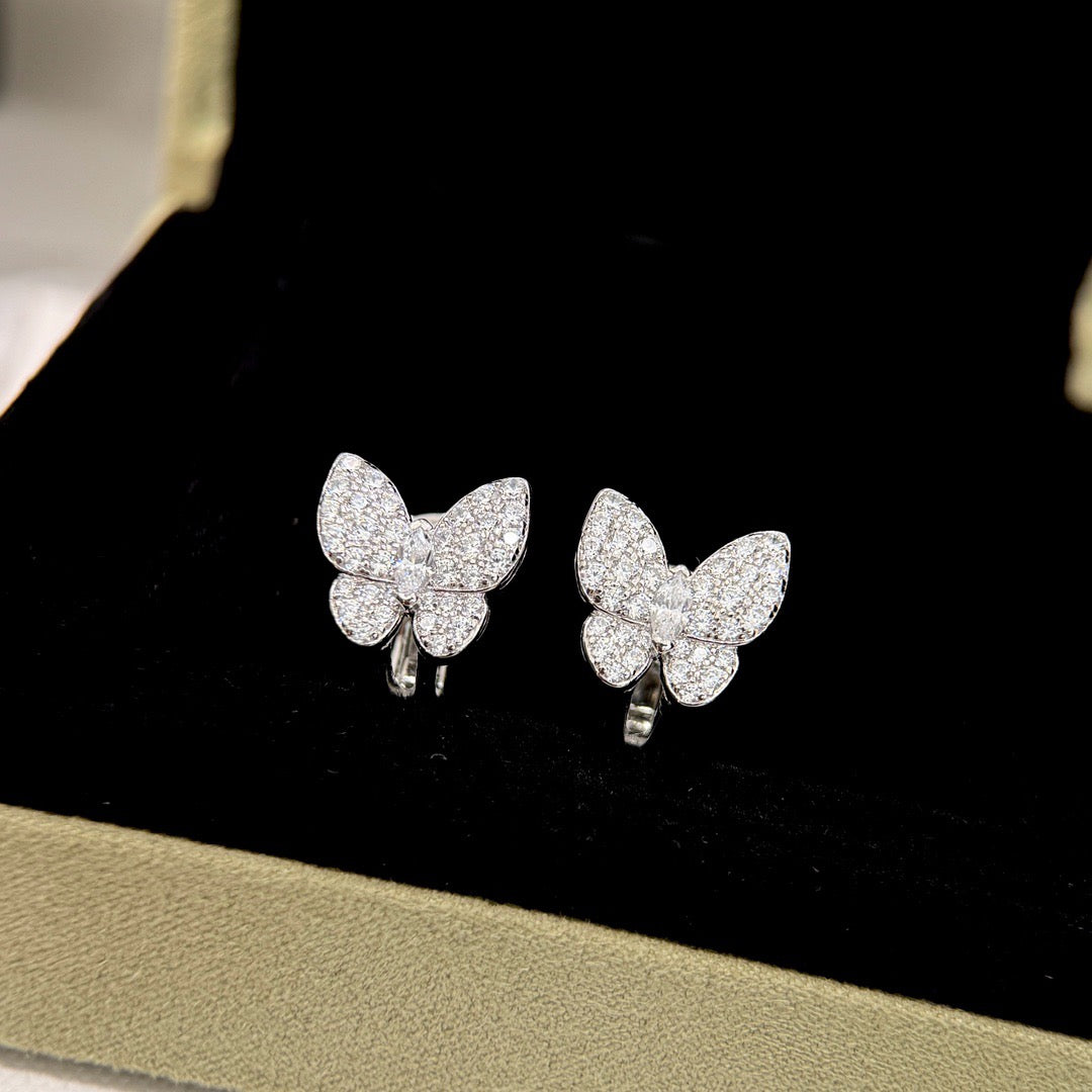 [moco jewelrys]BUTTERFLY ALL DIAMOND EARRINGS
