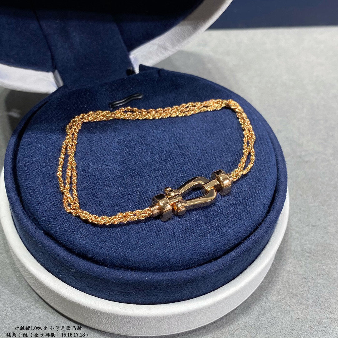 [moco jewelrys]FORCE SMALL HORSESHOE  DIAMOND CHAIN ROPE BRACELET