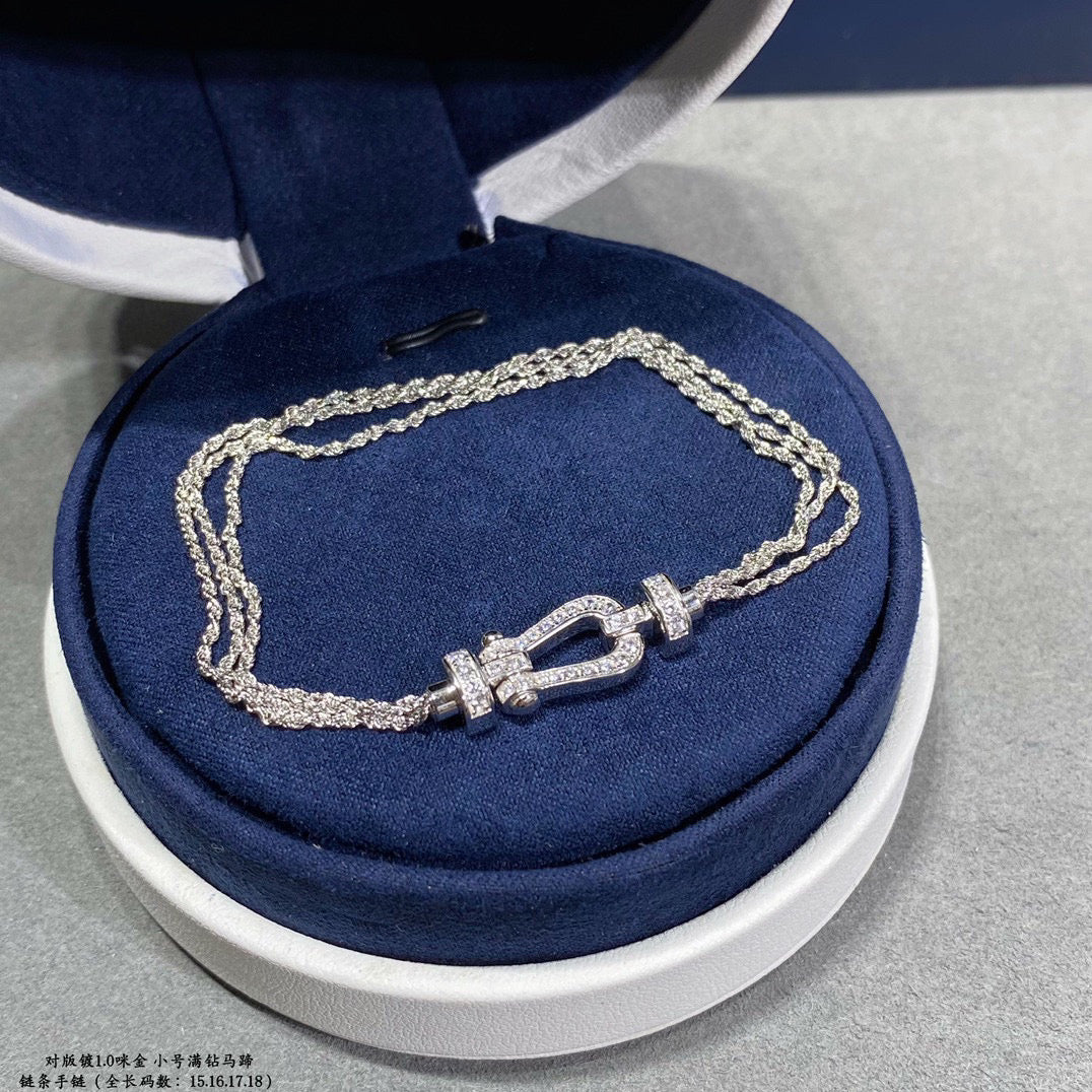 [moco jewelrys]FORCE SMALL HORSESHOE  DIAMOND CHAIN ROPE BRACELET