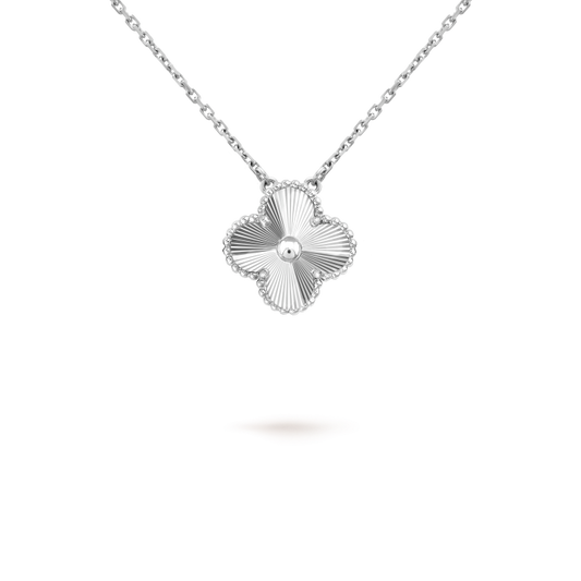 [moco jewelrys]CLOVER 15MM LASER NECKLACE SILVER