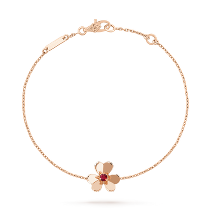 [moco jewelrys]FRIVOLE GOLD FLOWER PINK MALACHITE BRACELET